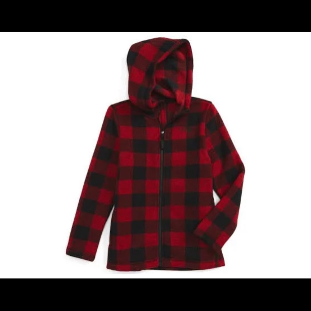 The North Face Full Zip Hooded Crescent Sunset Soft Shell Jacket Girl Sz L14/16 - Picture 5 of 10